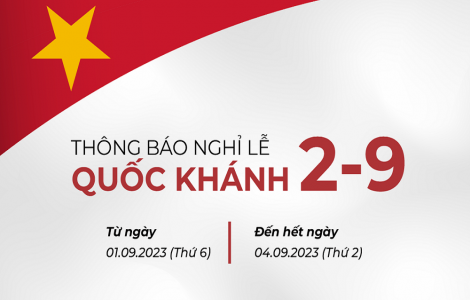 ITG thông báo lịch nghỉ lễ Quốc khánh 02/09/2023