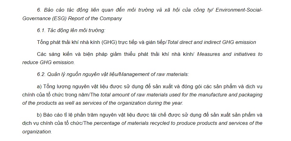 Một số quy định báo cáo phát thải khí nhà kính