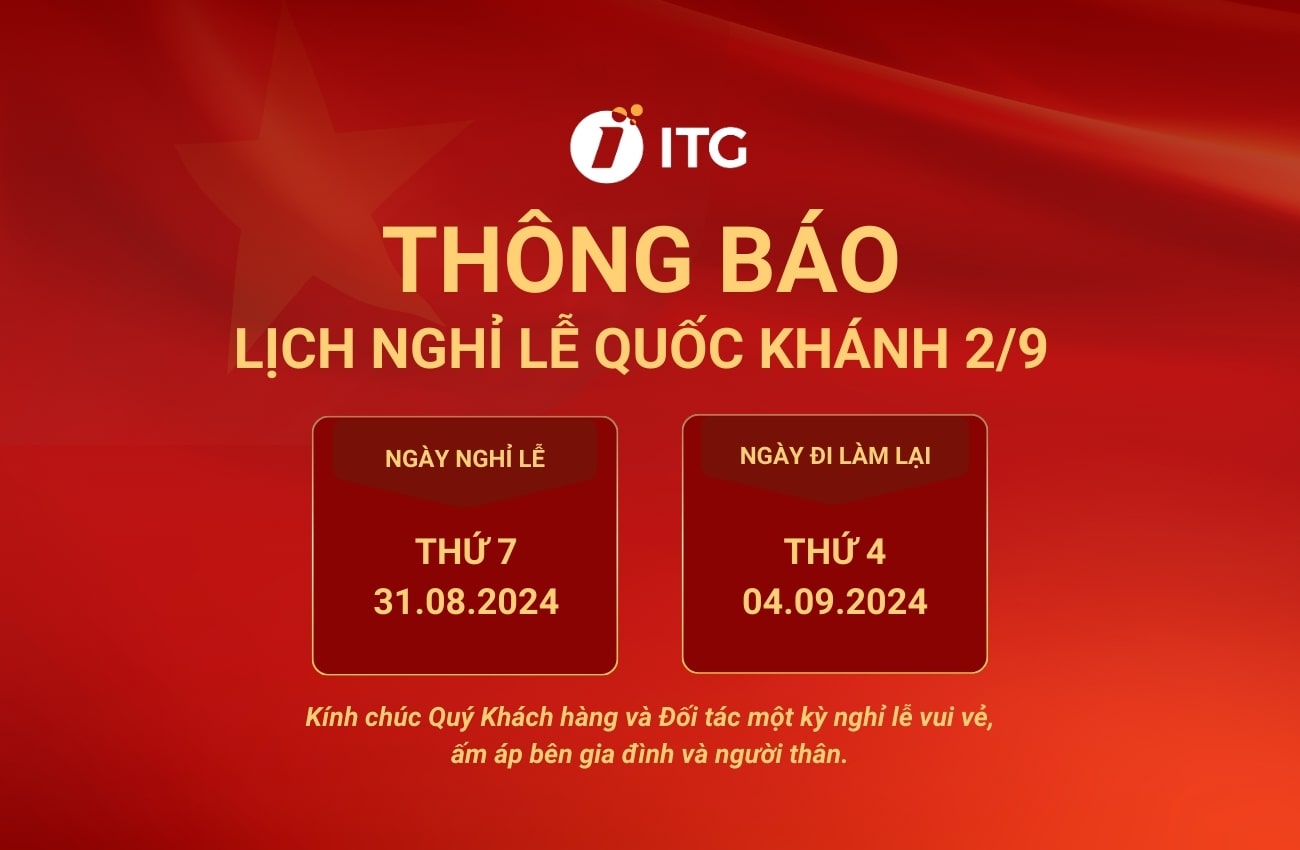 ITG thông báo nghỉ lễ Quốc khánh 2/9/2024