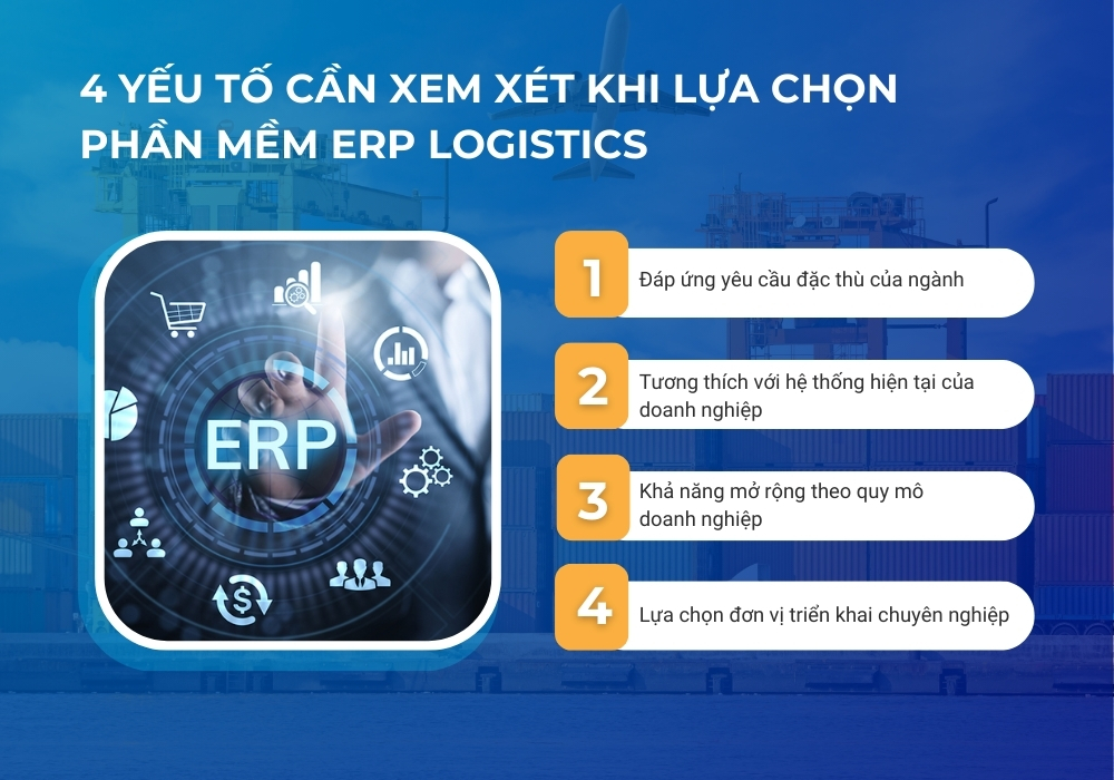 Các yếu tố cần lưu ý khi lựa chọn ERP cho doanh nghiệp logistics