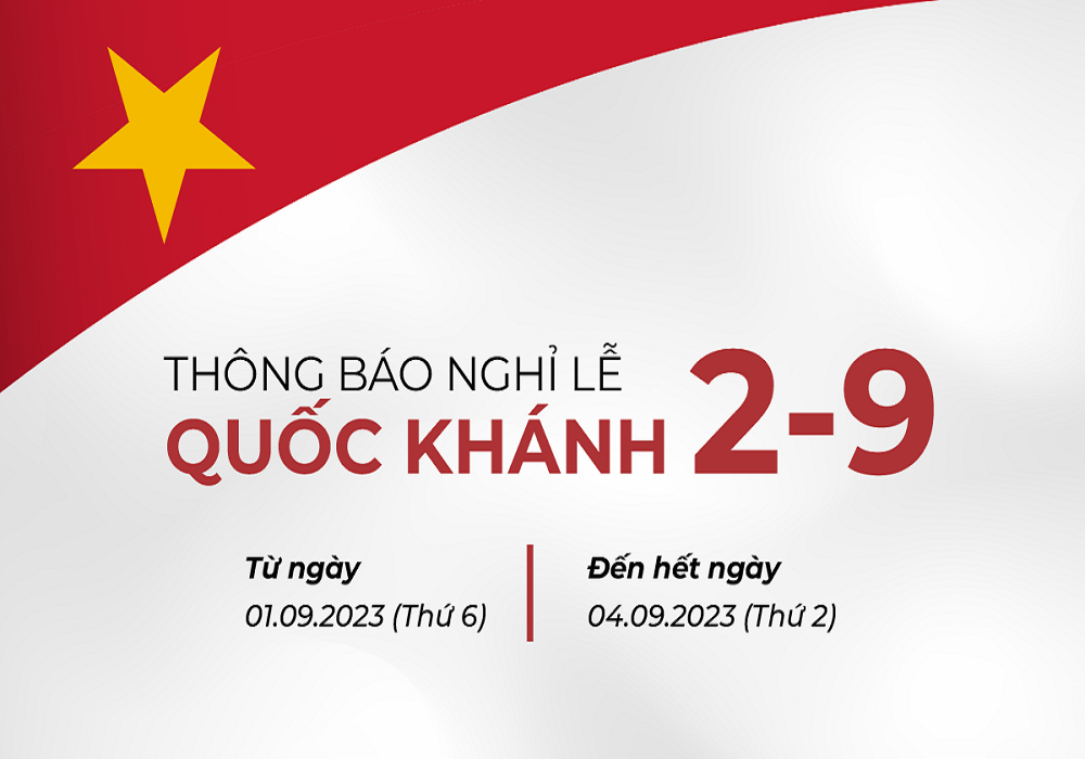 ITG thông báo lịch nghỉ lễ Quốc khánh 02/09/2023