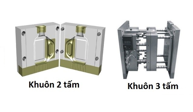 Tìm hiểu các loại khuôn ép nhựa 4 Phân biệt khuôn ép nhựa - Khuôn 2 tấm và Khuôn 3 tấm