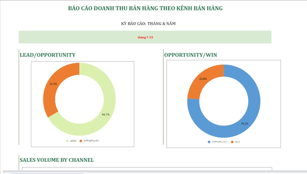 Mẫu báo cáo doanh số bán hàng theo kênh bán hàng