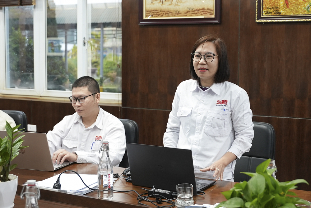 Bà Lê Ánh Hồng - Thư ký dự án phía COSMOS chia sẻ về những kết quả mà hệ thống nhà máy thông minh 3S iFACTORY mang lại