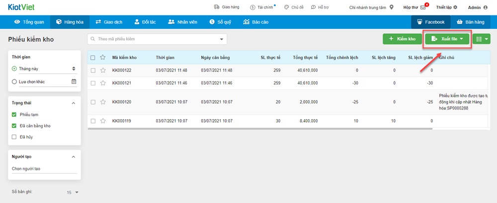 Phần mềm quản lý kho KiotViet