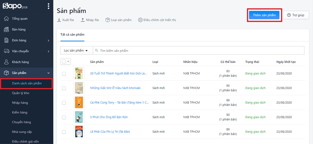 Phần mềm quản lý kho bán hàng Sapo POS