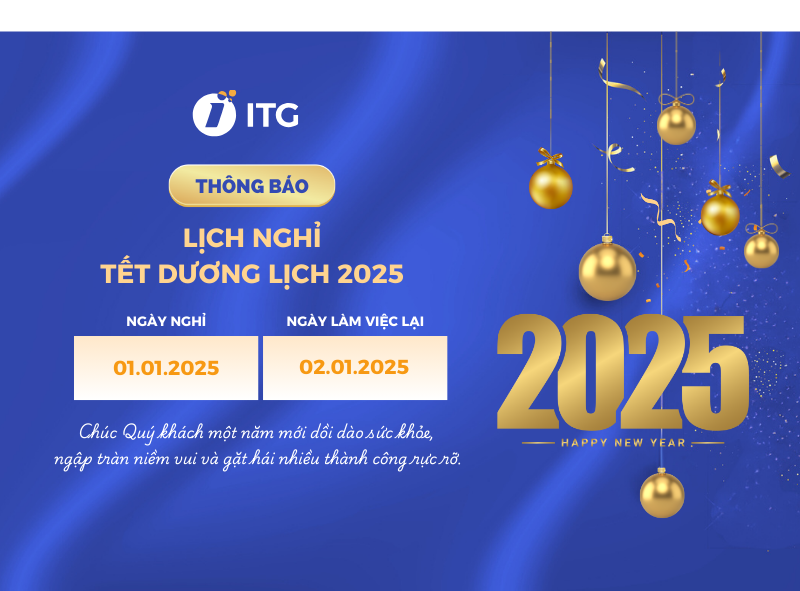 ITG Technology thông báo lịch nghỉ Tết dương lịch 2025
