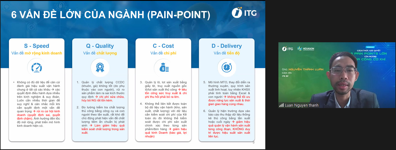 Webinar “Giải quyết 6 pain points lớn ngành Gia công Cơ khí” với các giải pháp số toàn diện đến từ ITG & HEXAGON 3 webinar co khi 1