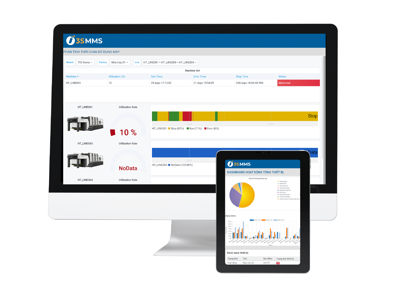 Mockup giải pháp quản lý bảo trì bảo dưỡng 3S MMS