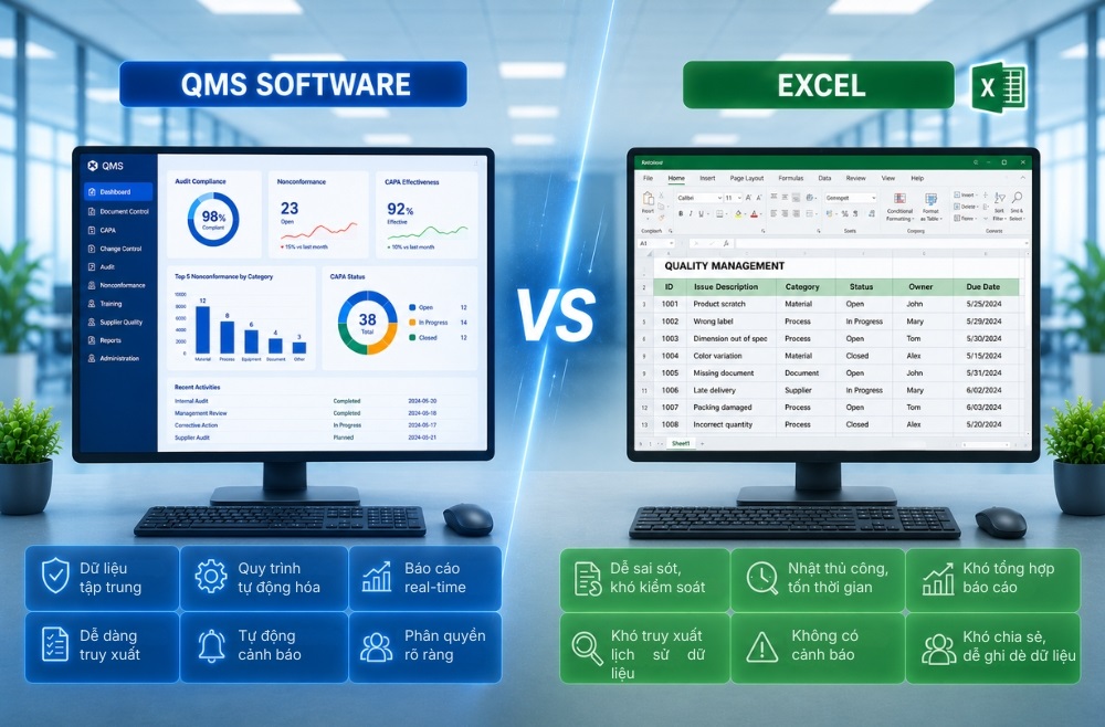 Khi nào nên chuyển đổi từ Excel sang quản lý chất lượng bằng phần mềm QMS? Khi nào nên chuyển đổi từ Excel sang quản lý chất lượng bằng phần mềm QMS?